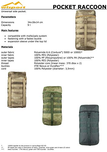 Wisport Backpack Accessories + E-Book | Extra Removable Side Pocket | Additional Pocket for Backpack | Outer Pocket | 9 Litres | Cordura - Image 3