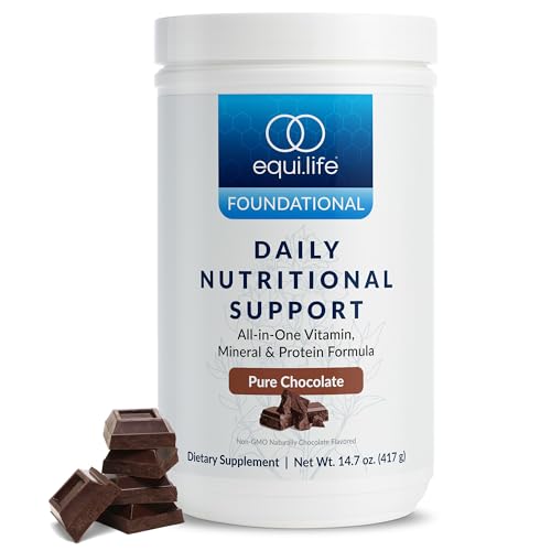 Equilife Daily Nutritional Support, All-in-One Multivitamin Meal Replacement, Pure Chocolate Flavor, 15G Plant Protein, Supports Overall Wellness Including Energy, Digestion, & Skin, 14 Servings Tub