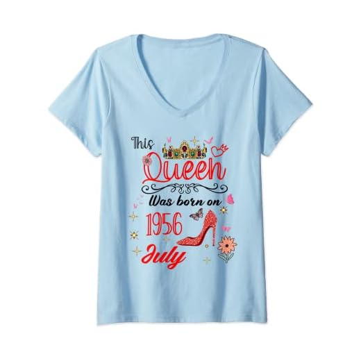 Mujer Julio 1956 Cumpleaños Esta Reina Nació En Julio 1956 Camiseta Cuello V