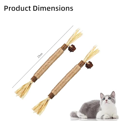 YHT 6Pcs Natural Chewing Silvervine Chew Sticks for Cat Indoor Teeth Cleaning Stress Release Toy for Kitten Teething - Image 2