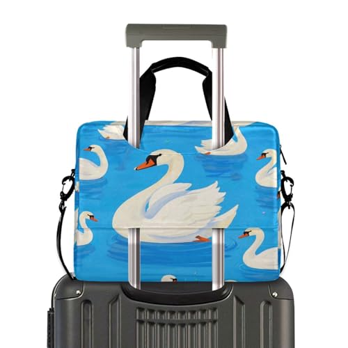 Maletín portátil para laptop 15.6" azul con diseño de cisne miniatura 4
