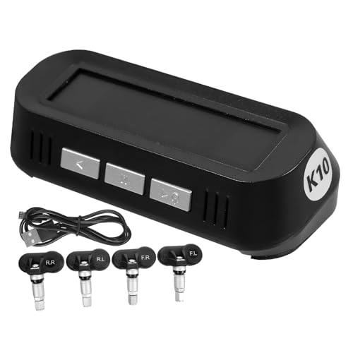 Gatuida Monitor De Presión De Neumáticos Solar Tpms con Pantalla a Color Incorporada Sistema De Control De Presión Preciso para Coche Alarma De Temperatura Compatible Uso Diario y Viajes