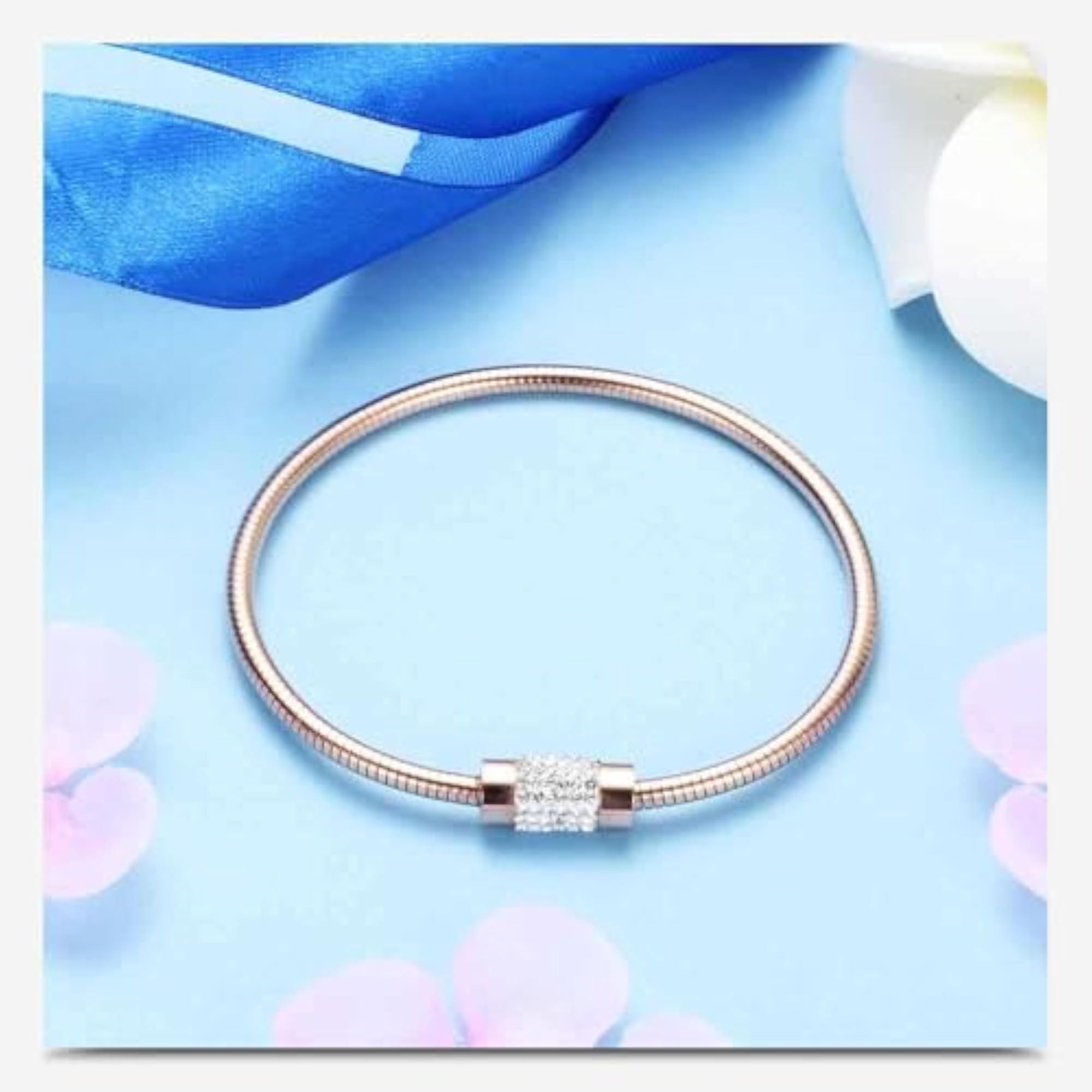 Women's Magnetic Clasp Crystal Studded Bracelet