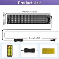 Flexibler LED Anzeigetafel 176x19.2cm Doppelreihiges Programmierbares LED Laufschrift mit Bluetooth-App,USB, Vollfarbiges LED Schild Matrix Panel mit Wasserdicht, Hellere,Benutzerdefinierte – Ansicht 8