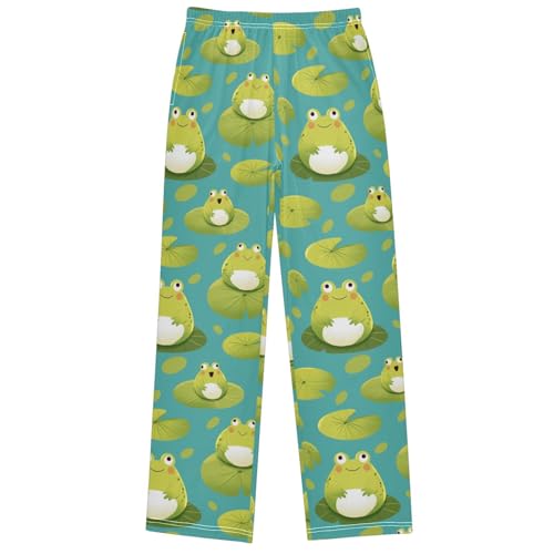 Boy's Pants Cute Fat Frog Jogger Pants Elastic Waist Long Bottoms Trousers with Pockets 6-14 Years
