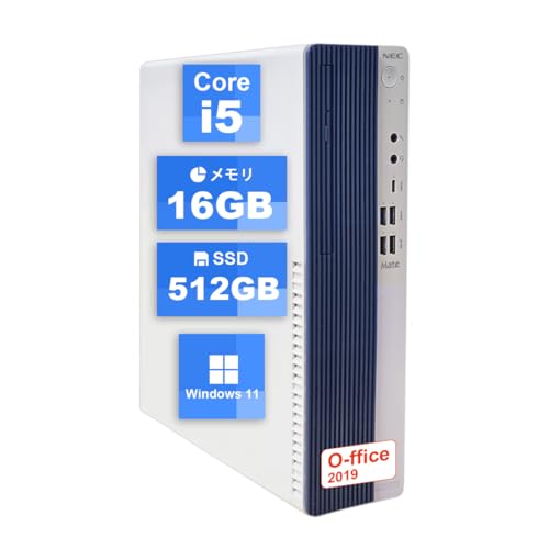 【整備済み品】エヌイーシー デスクトップ第十世代デMate MB-7 Core i5 （最大4.3GHz）/Windows11 64bit/MS Office 2019搭載/初期設定済/DVD-ROM/DisplayPort(4K画質対応)/LAN/WIFI/VGA/USB3.0/180日保証 (メモリ16GB+SSD512GB)