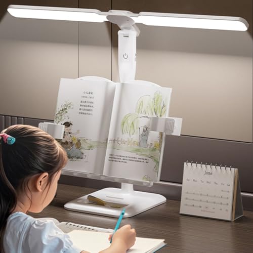 Image of NYRWANA Table Lamp for Study Room | 3 Modes Touch Control LED Desk Lamp | Adjustable & Foldable Height Study Table Lamp | Lamp Light for Study | USB-C Rechargeable (White)