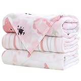 Little Grape Land Muslin Swaddle Blankets 47''x47'' 3 Pack, 100% Cotton Large Size Baby Swaddles for Newborn, Soft Breathable Baby Blankets for Newborns, Daliah