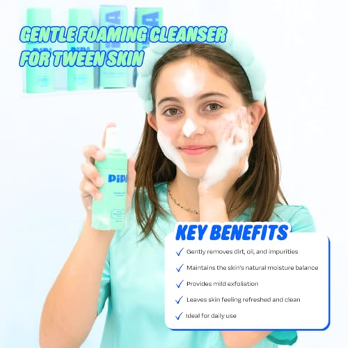 Pipa Clean Start Skincare Bundle for Kids & Tweens – Glow Go Mist, Smooth Operator Moisturizer, and Squeaky Clean Cleanser for Gentle, Hydrating, and Effective Daily Skincare