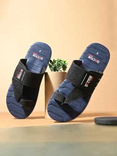 Image of Doctor Walk Men's Ortho Comfort Toe-Ring Slippers | Lightweight Non-Slip Cushioned Daily Wear Casual Sandals & Chappal for Men Extra Soft