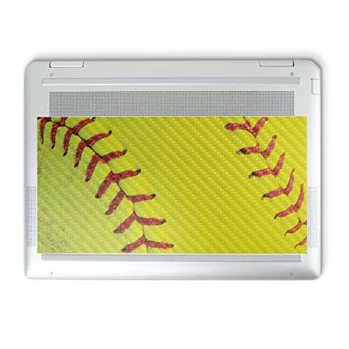 Image of MightySkins Carbon Fiber Skin Compatible with HP Spectre x360 14 inch (2022) Full Wrap Kit - Softball Closeup | Protective, Durable Textured Carbon Fiber Finish | Easy to Apply | Made in The USA