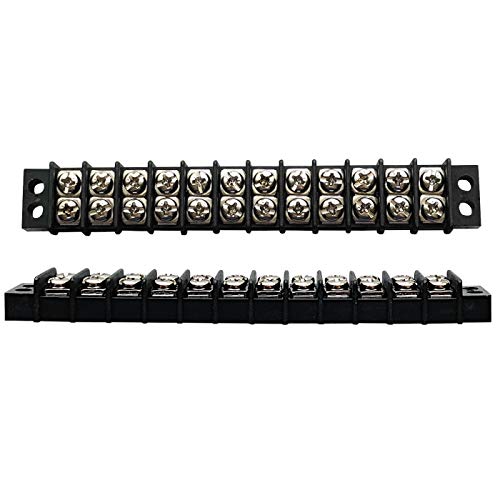 Mgi Speedware Double Screw Terminal Junction Block 300V/20A, Row Barrier Strip 2-Pack (12 Pole) #TOP22