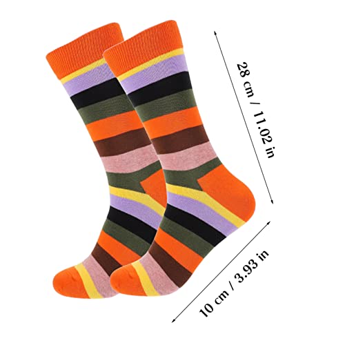 SOIMISS 1 Paar Herensokken Heren Gestreepte Sokken Warme Sokken Voor Mannen Sokken Voor Meisjes Regenboog Kniekousen Winter Crew Sokken Middelste Buissokken Mannelijke Winter Middenkous - Afbeelding 7