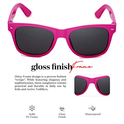 Retro Rewind Iconic Kids Sunglasses for Boys Girls - Shatterproof UV400 Children Sunglasses for Toddlers Kids Age 2-103