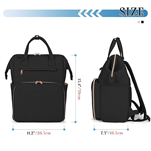 Image of Fasrom Nurse Backpack for Work Women, Nursing Tote Bag with Laptop Compartment for Nursing Work and Home Health Care, Black (Empty Bag Only)