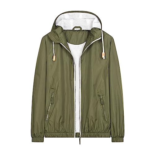 Mywu Lightweight Windbreaker Jacket Men with Mesh Lined for Hiking Travel Water Resistant Men Rain Jacket…