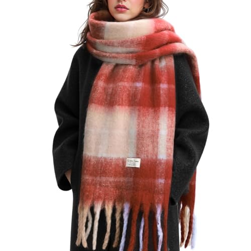 Image of Clothirily Winter Scarf for Women Soft Womens Scarf Warm Chunky Scarfs for Cold Weather Long Shawl Large Scarves Plaid Pashmina Shawl Wrap