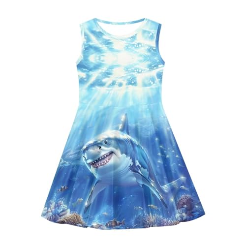 Girls Dresses Size 3-16 Kids Summer Sleeveless Midi Dress Beach Sundress Crewneck A Line Party4