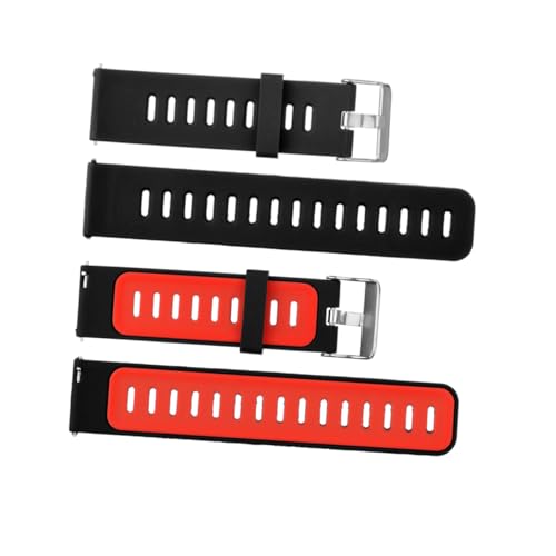 TOGEVAL 22mm Silicone Watch Band for Gear S3 & Galaxy Watch Durable Black and Red Wristband Compatible with Huami Smartwatch Replacement Watch Strap for Active