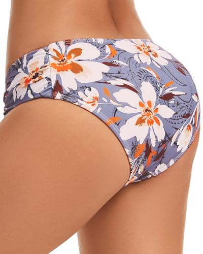 Image of Women's Bathing Suit Bottoms Full Coverage Ruched Bikini Tankini Bottom Swimsuit Brief