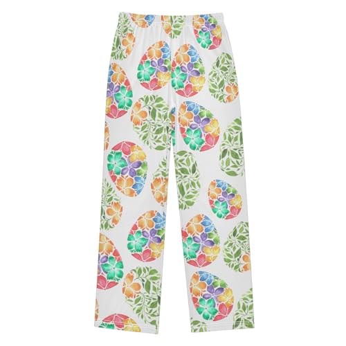 ZZXXB Easter Egg Flowers Boys Long Pants Soft Trousers Elastic Waist Kids Lounge Bottoms with Pockets S-XL