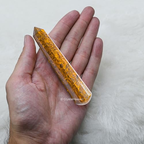 Image of Mariyam Jasper Crystal Wand - Pointed Crystal Wand for Energy Healing, Chakra Balancing, Meditation and Home Decor - Crystals and Healing Stones for Gift