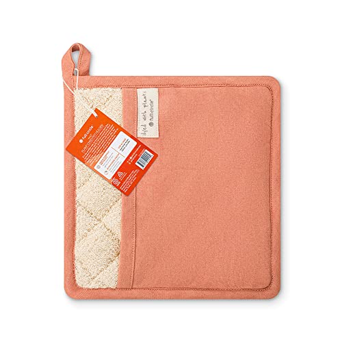 Full Circle Kind Collection Plant-Dyed Organic Cotton, Pot Holder, Pomegranate #TOP3