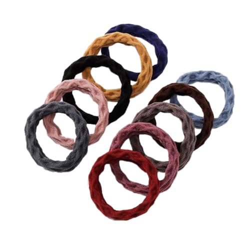 Large Seamless Hairbands, 10 Pack 2 Inch Cotton Thick Soft Elastic Ponytail Holders for Thick Hair Women Men，colorful 1 — view 3