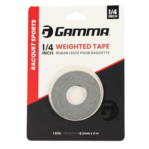 Gamma Weighted Tape Adjustable Paddle & Racquet Weight for Enhanced Control Power & Speed Customizable Tape for Pickleball Tennis Padel - Gray 1/2 Roll