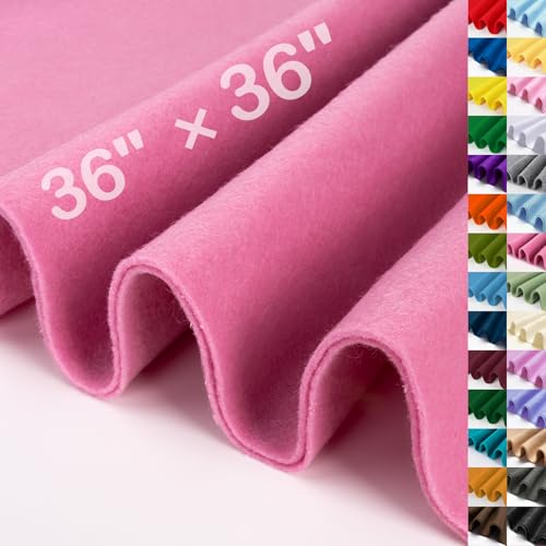 XSEINO Dust Pink Large Felt Fabric 36 X 36 (1 Square Yard) 1.4 mm Thick Soft Felt Fabric Sheet for Crafts Pink Series Colors Soft Nonwoven Fabric Fit for Decoration Sewing DIY Crafts