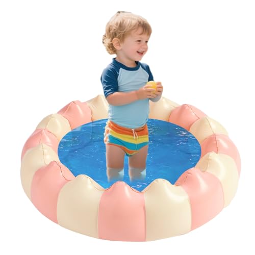 Piscina de agua portátil – Parque de juegos inflable, bañera de playa compacta, diseño cuadrado espacioso, material grueso estable, llenado rápido de aire | Terraza de jardín Relajación para niños