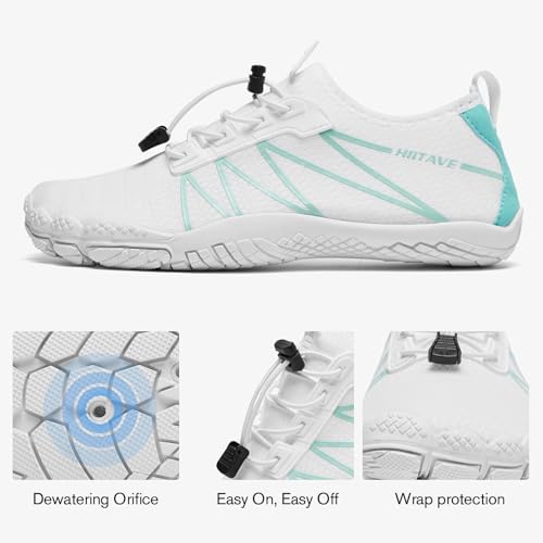 Image of hiitave Womens Water Shoes Quick Dry Barefoot for Swim Diving Surf Aqua Sports Pool Beach Walking Yoga