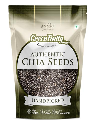 Greenfinity Chia Seeds 1kg | Raw & Unroasted | High Fiber Superfood | Omega 3 Rich Seeds | Weight Loss & Detox | Vegan, Gluten Free | Healthy Seeds for Smoothies, Drinks & Diet