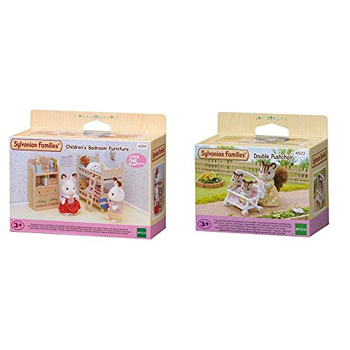 SYLVANIAN FAMILIES Children's Bedroom Furniture Mini muñecas y Accesorios, (Epoch para Imaginar 4254) + 4533 Carrito para Gemelos [Importado de Alemania]