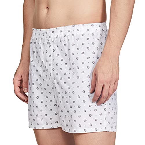 Image of Longies Pure Cotton Mens Boxers Pack of 3 Regular Shorts (LGBOXPO3V003 Green Tr,Red,White3368 L)