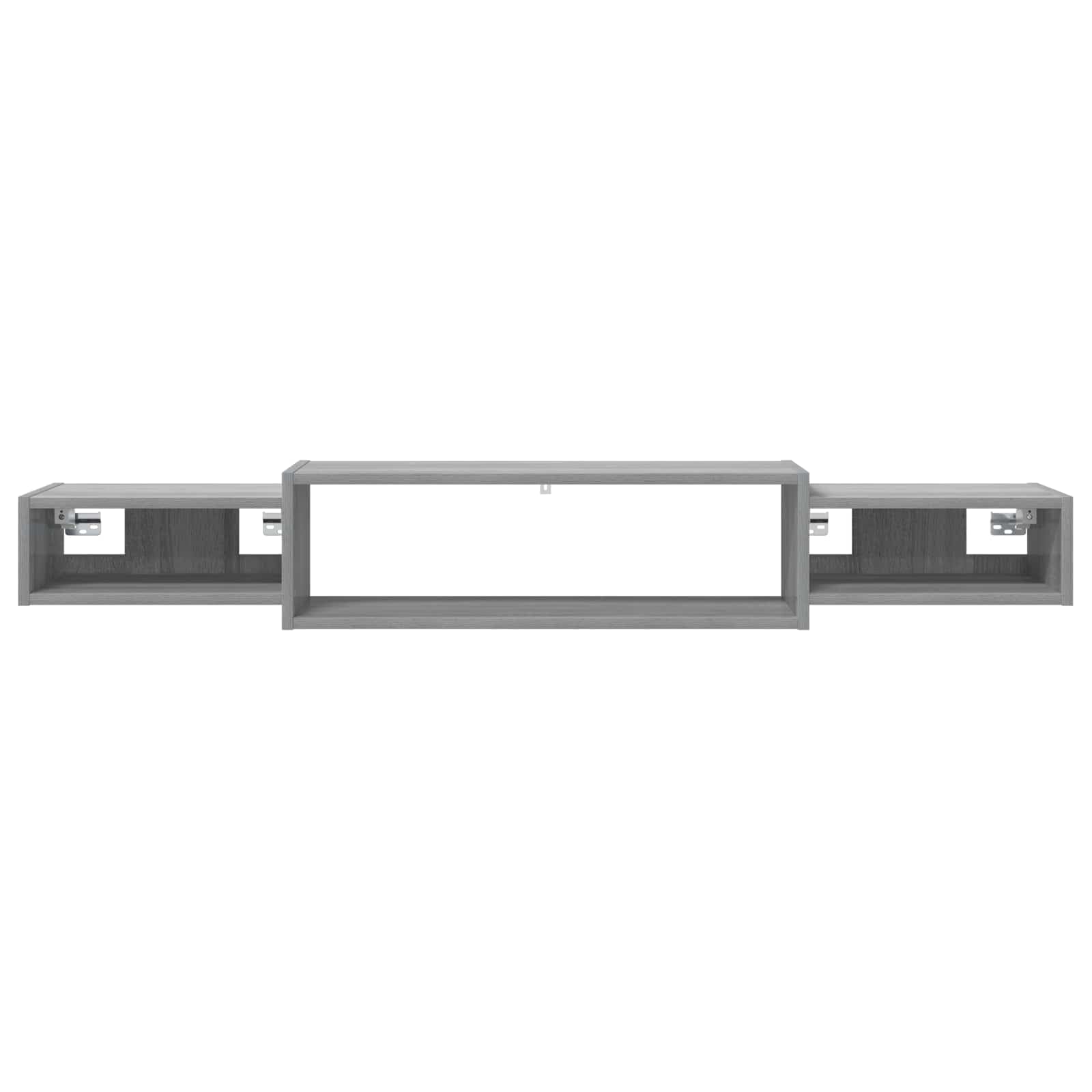 Makastle Wandmontierter TV-Schrank mit 3 Regalen aus Holzwerkstoff, Wandhalterung für Wohnzimmer, schwebendes Design, 140 x 28 x 21 cm, Rechteckig