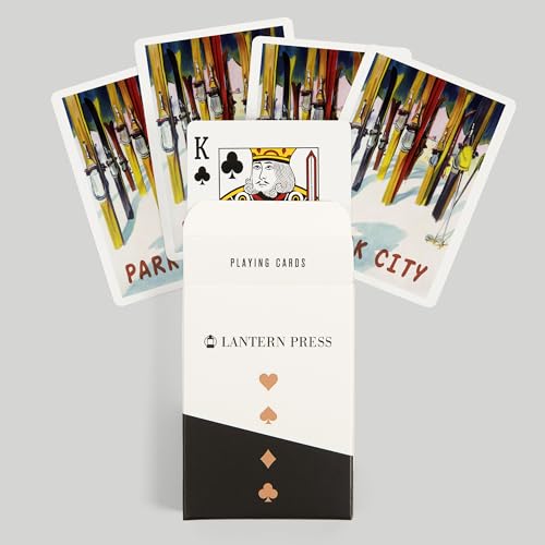 Lantern Press Park City Utah Skis Coloridos Baraja Poker miniatura 6