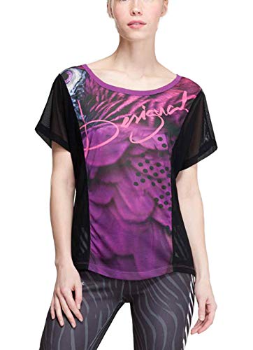 Desigual Women's Sport Oversize Cotton T-Shirt Wild, Red, Small