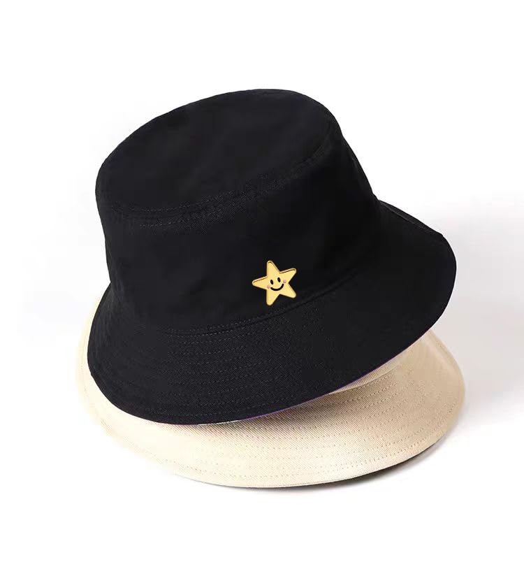 Image of Cute Smile Star Enamel Lapel Pins Gold Stars Pin Collar Hat Bag Shirt Clothing Brooch Novel Badge Gifts Jewelry
