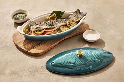 Image of Le Creuset Stoneware Heritage Fish Baker, 1.7 qt., Riviera
