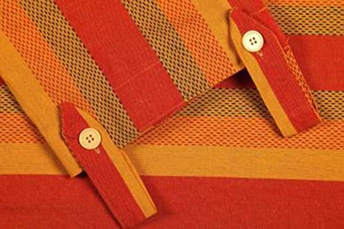 Image of Yaweh Cotton Striped Room Darkening Loop Type Window Curtain- 4 Ft X 5 Ft Set Of 2 Pieces(Orange), Opaque, Tab Top Curtains