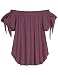 Just Quella Women's Off The Shoulder Short Sleeve Top Blouse 0321 (XL, Cameo Brown)
