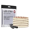 BTF-LIGHTING FCOB COB LED Strip 2700K 596+LM/FT Super Bright UL Listed DC24V 32.8FT 480LED/m 10mm Width Flexible High Density CRI 90+ Dimmable LED Light for Home Indoor Decor(No Controller or Adapter)