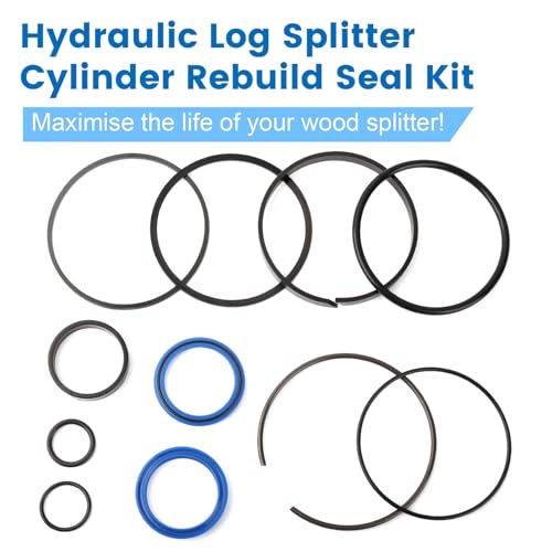 Image of Hydraulic Log Splitter Cylinder Rebuild Seal Kit for 4.0 inch Bore x 1.75 inch Rod Cylinder, Replace for Huskee Log Splitter Parts Hydraulic Cylinder Rebuild Kit (Pack of 11)