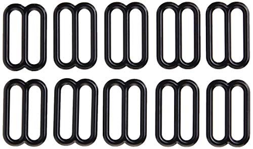 Strapworks Black Metal Rounded Tri-Glide Slides – For Bag Straps, Rifle Slings, Dog Collars – 1.5 Inch, 10 Pack #TOP14