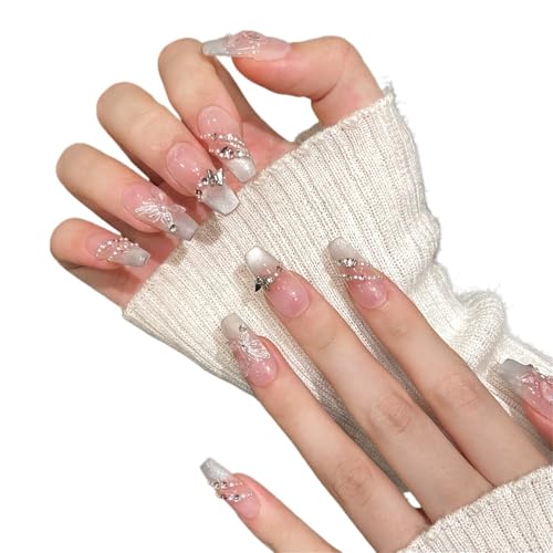 10 faux ongles réutilisables durables à coller style nail art 2048-M