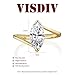 VISDIV 2CT Engagement Ring for Women Marquise Cut 925 Sterling Silver AAAAA Cubic Zirconia CZ Wedding Band Promise Ring For Women Solitaire Simulated Diamond Silver/Gold Size 5-10 (Gold, 5)