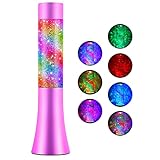 Lava lamp for Kids Adults,Rainbow Liquid Motion Glitter Lamps, Color Changing Room Home Party Decora