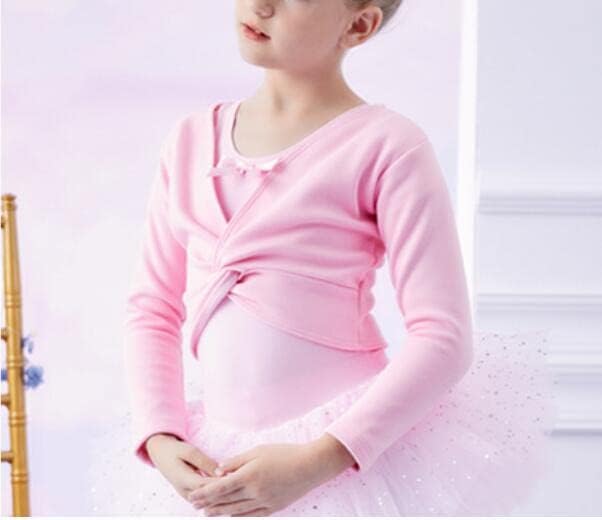 Kids Girls Long Sleeve Cardigan Shrug Front Knot Wrap Top Dance Dress Cover Up2