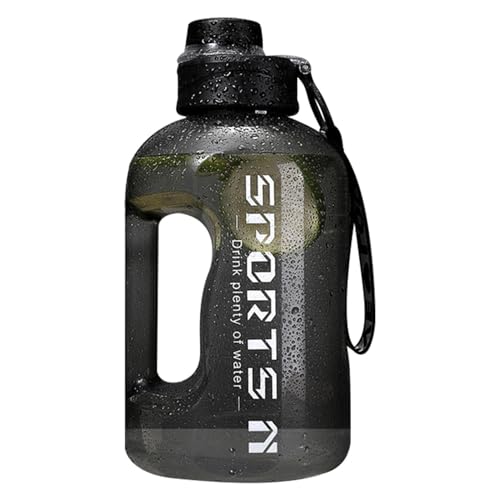 Gran botella de agua, capacidad de 1,7 litros, isotérmica y resistente al agua, botella deportiva de gran tamaño, con asa, para camping, senderismo, pesca, gimnasio, viajes al aire libre, adultos